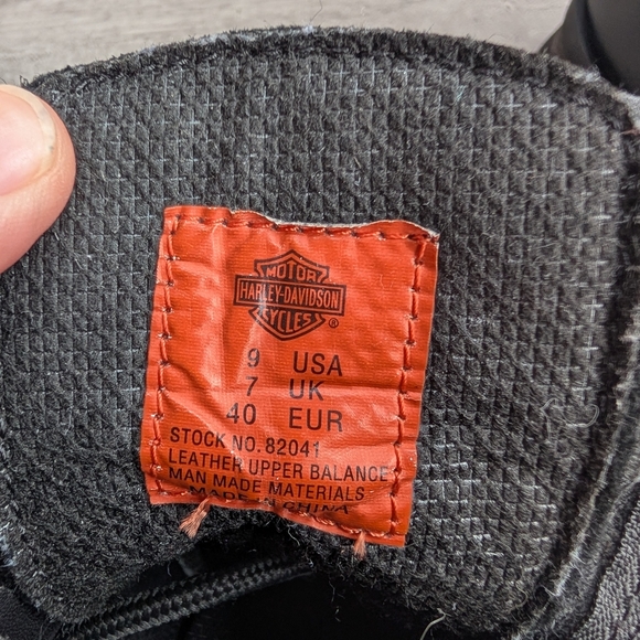 Harley Davidson Women's Black Leather Motorcycle Combat Boots Size 9 Side Zip - Picture 15 of 15